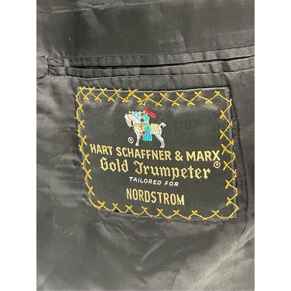 Hart Shaffner Marx Sport Coat Blazer Suit Men 50 XL Gray Stripe Gold Trumpeter - Picture 8 of 10